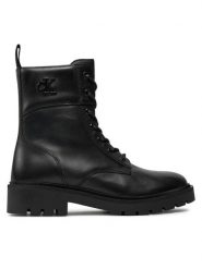 Calvin Klein Jeans Trapery Combat Boot Mid Zip Lth In Calf YW0YW01550 Czarny. Czarne trapery damskie Calvin Klein Jeans, z jeansu, bez obcasa. Za 664.54 zł.