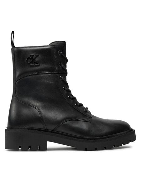 Calvin Klein Jeans Trapery Combat Boot Mid Zip Lth In Calf YW0YW01550 Czarny. Czarne trapery damskie Calvin Klein Jeans, z jeansu, bez obcasa. Za 489.99 zł.