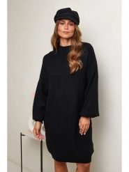Soft Cashmere Sukienka dzianinowa w kolorze czarnym rozmiar: 38/40. Czarne sukienki damskie Soft Cashmere, bez wzorów, z dzianiny, klasyczne, bez kołnierzyka, bez ramiączek, midi. Za 265.40 zł.