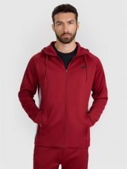 4F Bluza treningowa regular szybkoschnąca męska - czerwona L. Czerwone bluzy sportowe męskie 4f, bez wzorów, z dzianiny, sportowe, bez kołnierzyka, bez ramiączek. Za 199.99 zł.