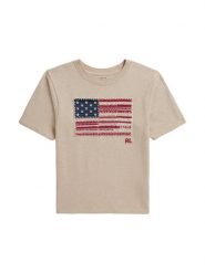 Polo Ralph Lauren T-Shirt 313B20043001 Beżowy Regular Fit. Brązowe koszulki dziewczęce Polo Ralph Lauren, l, bez wzorów, z bawełny, bez ramiączek. Za 289.99 zł.