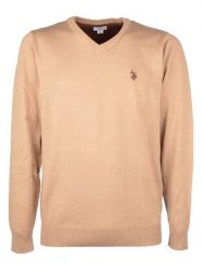 U.S. Polo Assn. Sweter w kolorze beżowym rozmiar: 3XL. Brązowe swetry męskie U.S. Polo Assn., s, bez wzorów, z bawełny, bez kołnierzyka. Za 136.13 zł.
