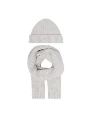 Calvin Klein Jeans Zestaw szalik i czapka Knitted Scarf Beanie Giftbox LVCKFJP00N Szary jasny. Szare czapki zimowe damskie Calvin Klein Jeans, z bawełny. Za 209.99 zł.