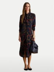 LAUREN RALPH LAUREN Sukienka koszulowa 200P03552001 Granatowy Regular Fit. Niebieskie sukienki damskie Lauren Ralph Lauren, bez wzorów, z syntetyku, bez kołnierzyka, bez ramiączek, koszulowe. Za 1,299.00 zł.