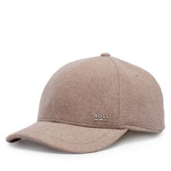 Czapka z daszkiem BOSS. Brązowe czapki męskie Boss, bez wzorów. Za 279.99 zł.
