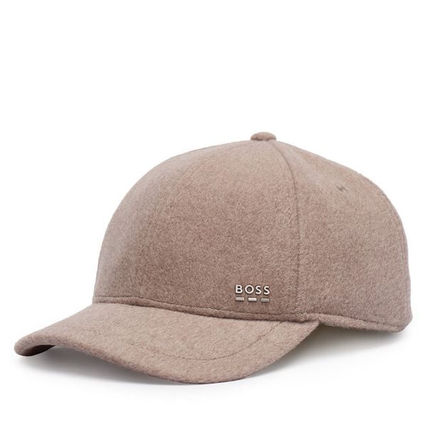 Czapka z daszkiem BOSS. Brązowe czapki męskie Boss, bez wzorów. Za 279.99 zł.