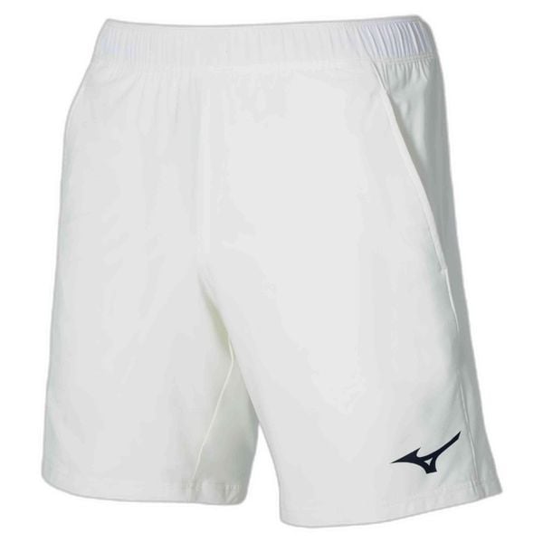 Spodenki tenisowe męskie Mizuno 8 in Flex Short. Białe szorty męskie Mizuno, bez wzorów, sportowe. Za 159.99 zł.