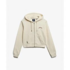 Bluza damska z kapturem Superdry Essential. Białe bluzy z kapturem damskie Superdry., xl, prążkowane. Za 304.65 zł.