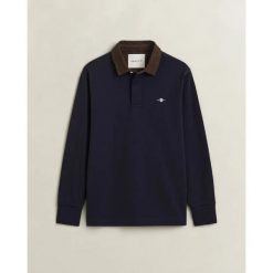Koszulka polo z długim rękawem Gant Rugger. Niebieskie koszulki polo męskie Gant, xl, bez wzorów, z bawełny, bez ramiączek. Za 576.00 zł.