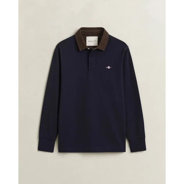 Koszulka polo z długim rękawem Gant Rugger. Niebieskie koszulki polo męskie Gant, xl, bez wzorów, z bawełny, bez ramiączek. Za 576.00 zł.