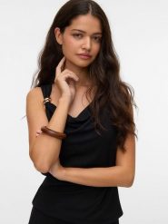Vero Moda Bluzka w kolorze czarnym rozmiar: L. Czarne bluzki damskie Vero Moda, l, z aplikacjami, bez kołnierzyka, bez ramiączek. Za 77.95 zł.