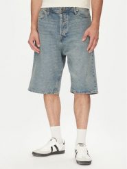 Jack & Jones Szorty jeansowe Iron 12272552 Niebieski Baggy Fit. Niebieskie szorty męskie Jack & Jones, z bawełny, bez kołnierzyka. Za 69.99 zł.