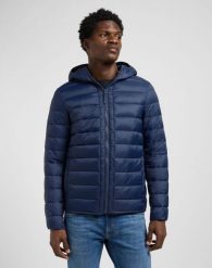 MESKA KURTKA LEE PUFFER JACKET MOOD INDIGO 112371659. Niebieskie kurtki męskie Lee, s, bez wzorów, bez kaptura. Za 299.99 zł.