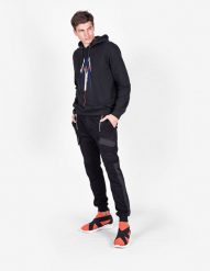 Les Hommes Bluza "Speed" | LJH401-753E | Hoodie Speed | Mężczyzna | Czarny. Czarne bluzy bez kaptura męskie Les Hommes, m, z bawełny. W wyprzedaży za 499.00 zł.