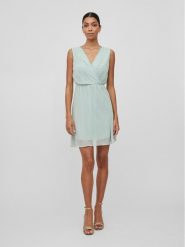 Vila Sukienka 14082972 Zielony Regular Fit. Zielone sukienki damskie Vila, na co dzień, bez wzorów, z syntetyku, bez kołnierzyka, bez ramiączek, proste. Za 139.99 zł.