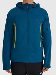 4F Kurtka softshellowa w kolorze granatowym rozmiar: L. Niebieskie kurtki outdoor męskie 4f, l, bez wzorów, bez kaptura. Za 210.32 zł.