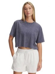 Under Armour Koszulka w kolorze granatowym rozmiar: S. Niebieskie bluzki damskie Under Armour, s, bez wzorów, bez kołnierzyka, bez ramiączek. Za 91.99 zł.