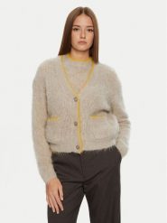 American Vintage Kardigan Bymi BYM19AH24 Beżowy Loose Fit. Brązowe kardigany damskie American vintage, s, bez wzorów, z wełny. Za 399.99 zł.