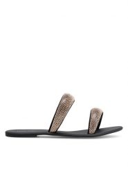 Nine West Klapki WFA2735-1 Złoty. Żółte klapki damskie Nine West, bez wzorów, z materiału, bez obcasa. Za 149.99 zł.