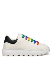 Geox Sneakersy J Puffypop J55MRA 000BC C0653 S Biały. Białe buty sportowe dziewczęce Geox, bez wzorów, ze skóry, bez zapięcia. Za 229.99 zł.