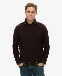 Superdry Lekki sweter bawełniany o fakturze – krój relaxed. Brązowe swetry klasyczne damskie Superdry., xl, z bawełny, bez kołnierzyka. Za 352.05 zł.