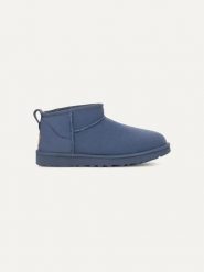 UGG Skórzane botki "Classic Ultra Mini" w kolorze niebieskim rozmiar: 39. Niebieskie botki damskie Ugg, z wełny, bez obcasa, bez zapięcia. Za 614.96 zł.