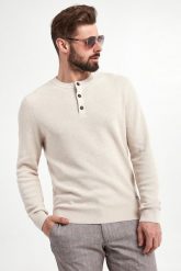 Sweter męski Henley JOOP! JEANS. Swetry męskie Joop! Jeans, l, bez wzorów, z jeansu, bez kołnierzyka. W wyprzedaży za 584.25 zł.