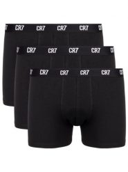 Cristiano Ronaldo CR7 Komplet 3 par bokserek Basic Trunk 3-Pack 8100-49-900 Czarny. Czarne bokserki męskie Cristiano Ronaldo CR7, bez wzorów, z bawełny. Za 99.99 zł.