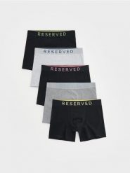 5 pack bokserek Long - ciemnoszary. Szare bokserki męskie Reserved, bez wzorów. W wyprzedaży za 79.99 zł.