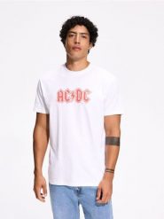 T-shirt AC/DC - złamana biel. T-shirty męskie Reserved, l, bez wzorów, z bawełny, bez kołnierzyka. Za 79.99 zł.