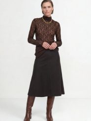 Rich & Royal koszulka z koronką Kobiety brązowy, M. Brązowe t-shirty damskie Rich & Royal, m, bez wzorów, z koronki, bez kołnierzyka. Za 429.95 zł.