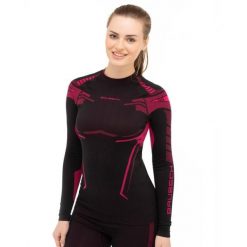 Bluza termoaktywna Damska Brubeck DRY. Czarne bluzy sportowe damskie Brubeck, s, bez wzorów, z dzianiny, bez ramiączek, długie, bez kaptura. Za 134.99 zł.