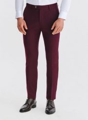 PAKO LORENTE – Bordowe spodnie garniturowe. Czerwone spodnie wizytowe męskie Pako Lorente, z elastanu. Za 399.99 zł.