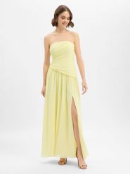 Marie Lund Damska sukienka wieczorowa Kobiety żółty jednolity, 42. Żółte sukienki damskie Marie Lund, bez wzorów, z szyfonu, wizytowe, bez kołnierzyka, bez ramiączek. Za 849.95 zł.