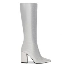 Kozaki Nine West. Szare kozaki damskie Nine West, bez obcasa, na słupku. Za 329.99 zł.