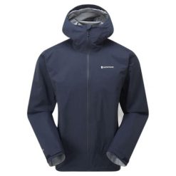 Kurtka przeciwdeszczowa z kapturem Montane Phase Lite. Niebieskie kurtki męskie Montane, bez wzorów, sportowe, z kapturem. Za 1,082.99 zł.