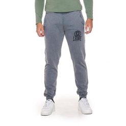 Spodnie dresowe z bawełna z kieszenie na co dzień. Szare spodnie dresowe męskie LEONE 1947 APPAREL, bez wzorów, z bawełny. W wyprzedaży za 134.57 zł.