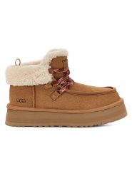 UGG Skórzane botki "Funkarra Cabin" w kolorze jasnobrązowym rozmiar: 41. Brązowe botki damskie Ugg, z wełny, bez obcasa, bez zapięcia. Za 547.77 zł.