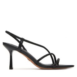 Sandały Nine West. Czarne sandały damskie Nine West, bez wzorów, bez obcasa, na szpilce. Za 229.99 zł.