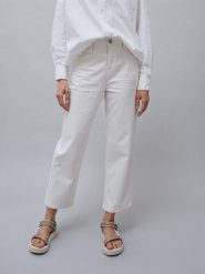 OPUS Dżinsy "Lani" - Comfort fit - w kolorze białym rozmiar: 38/L26. Białe jeansy damskie Opus, z podwyższonym stanem. Za 166.88 zł.