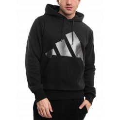Bluza Męska Z Kapturem adidas Sportowa Dresowa Hoodie Czarna roz. XS. Czarne bluzy sportowe męskie Adidas, bez wzorów, z bawełny, sportowe, bez kołnierzyka, bez ramiączek. Za 223.00 zł.