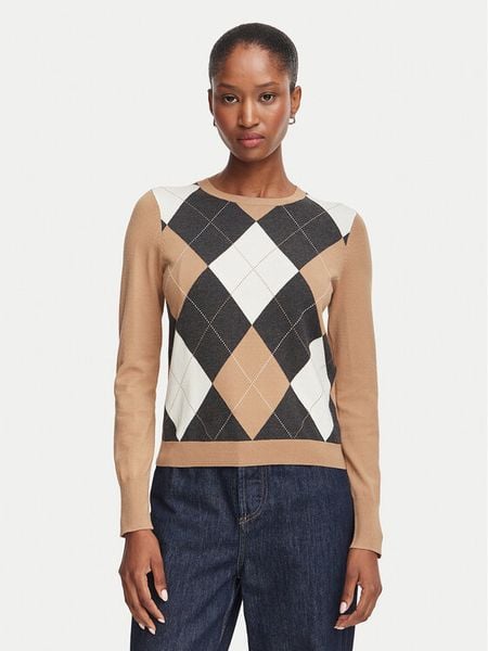 Marella Sweter Carabo 2625366131 Brązowy jasny Regular Fit. Brązowe swetry klasyczne damskie Marella, m, z wiskozy, bez kołnierzyka. Za 609.99 zł.
