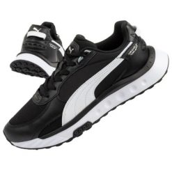 Buty Puma Wild Rider Route 381597 05 czarne. Czarne buty sportowe na co dzień męskie z gumy, bez zapięcia. Za 347.21 zł.