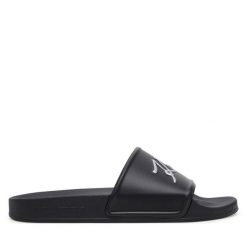 Klapki KARL LAGERFELD. Czarne klapki damskie Karl Lagerfeld, bez wzorów, bez obcasa. Za 339.99 zł.