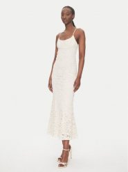 BARDOT Sukienka koktajlowa 57998DB6 Écru Slim Fit. Sukienki damskie BARDOT, bez wzorów, z bawełny, wizytowe, bez kołnierzyka, bez ramiączek. Za 519.99 zł.