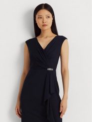 Lauren Ralph Lauren Sukienka koktajlowa 253906356001 Granatowy Regular Fit. Niebieskie sukienki damskie Lauren Ralph Lauren, bez wzorów, z syntetyku, wizytowe, bez kołnierzyka, bez ramiączek. Za 749.99 zł.