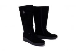 RIEKER TEX Y4470-00 black, kozaki damskie. Czarne kozaki damskie Rieker, ze skóry, bez obcasa, na koturnie. Za 449.90 zł.