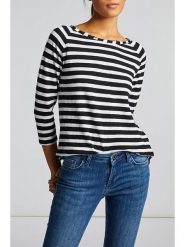 Rich & Royal Koszulka w kolorze czarno-białym rozmiar: XS. Białe bluzki damskie Rich & Royal, xs, bez wzorów, z bawełny, bez kołnierzyka, bez ramiączek. Za 126.45 zł.