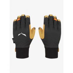 Rękawiczki softshell Salewa Ortles DST/AM Gloves. Czarne rękawiczki męskie Salewa, bez wzorów, z softshellu. W wyprzedaży za 384.45 zł.
