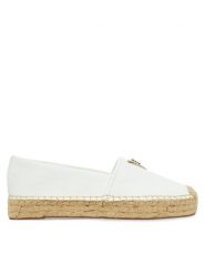 Guess Espadryle FLJLND LEA14 Biały. Białe espadryle damskie Guess, z aplikacjami, ze skóry, bez obcasa. Za 279.99 zł.